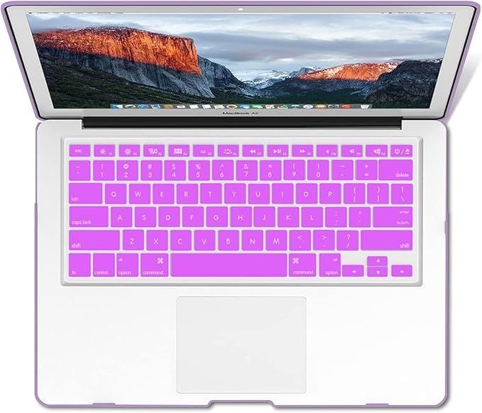 IBENZER Compatible with MacBook Air 11 Inch Case Model A1370 A1465, Soft Touch Plastic Hard Shell Case Bundle with Keyboard Cover for Mac Air 11, Purple, A11PU+1 A