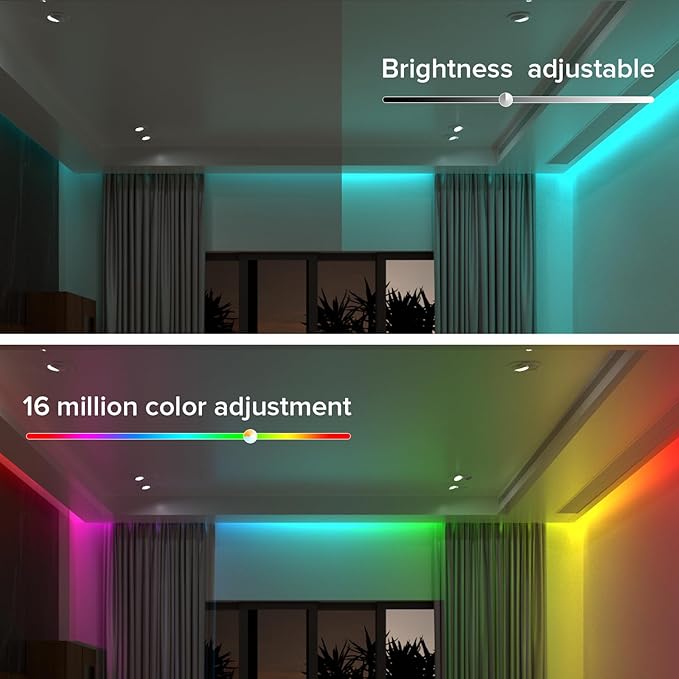 BTF-LIGHTING FCOB COB LED Strip Light IP66, WS2814 Smart IC RGBW 6000K Color Chasing Light, UL Listed DC24V 32.8FT 784LEDs/m High Density 10mm Width for Home Party DIY Decor(No Adapter or Controller)