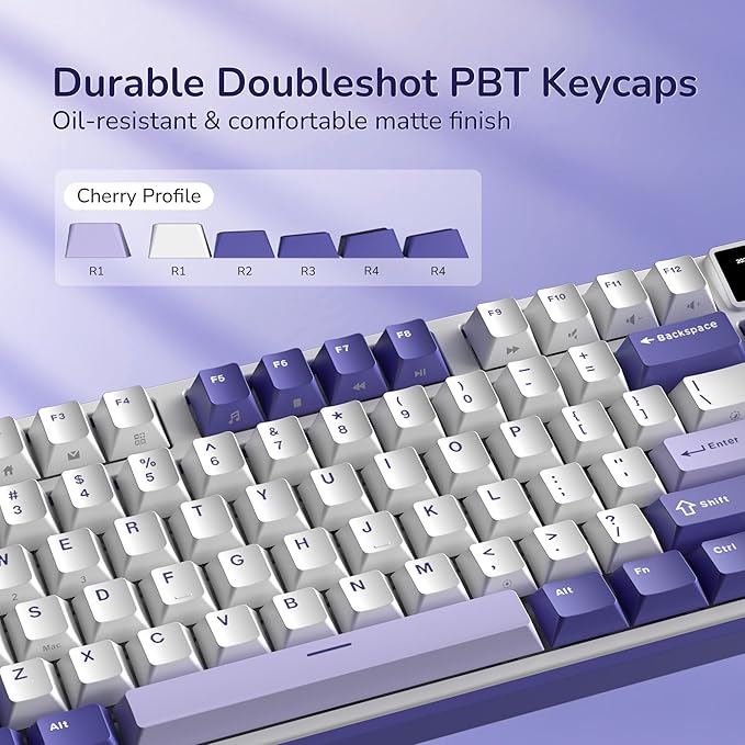 RK ROYAL KLUDGE S104 Wireless Mechanical Keyboard w/Screen & Knob, Full Size Gaming Keyboard with 8000mAh Battery, RGB Backlit Hot Swappable Pre-lubed Switches, Creamy Sounding Computer Keyboards