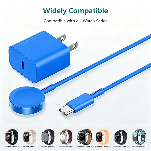 USB C Apple Watch Charger, [Apple MFi Certified] Magnetic iWatch Fast Charging Cable Cord 6ft and iPhone Type C Wall Charger Plug Block for Apple Watch Series Ultra 2/Ultra/11/10/9/8/7/SE/6/5/4/3/2