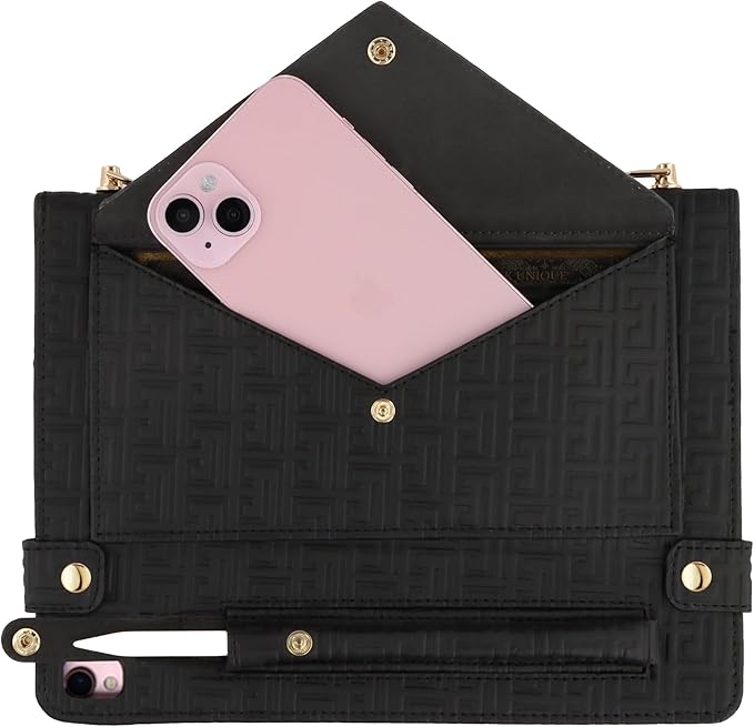 Handbag Case for iPad 9.7 Inch 2018/2017 (6th/5th Gen), iPad Air 2/Pro 9.7 Cover, Techcircle Cute Folio Stand Wallet Case w/Pencil Holder, Card Slots, Hand Strap, Shoulder Strap, Black