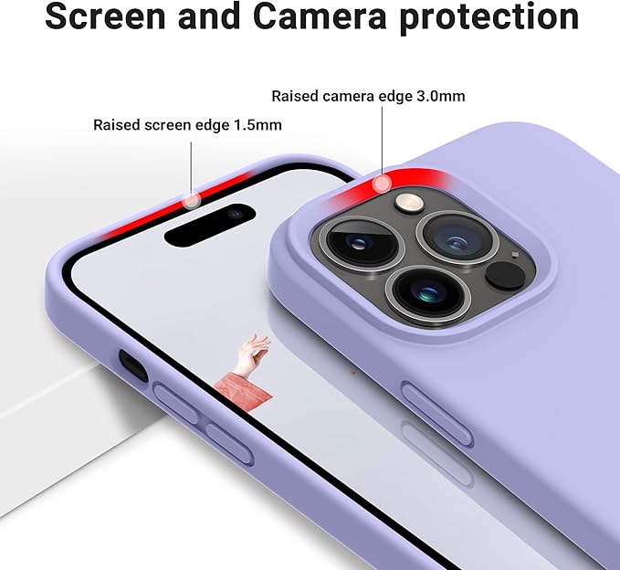 OTOFLY Designed for iPhone 14 Pro Case, Silicone Shockproof Slim Thin Phone Case for iPhone 14 Pro 6.1 inch (Light Purple)
