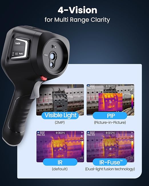 Thermal Master Handheld Thermal Imager, 5-Vision, 512×384 X³ IR Resolution, -4℉ to 1022℉, 3.5'' IPS Hard Screen, Thermal Imaging Camera with 2MP Visual Camera(Thor 002)
