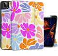 DONGKE Case for iPad Pro 12.9 inch 6th Generation 2022, Built-in Pencil Holder + Trifold Stand + Auto Wake/Sleep + Protective Cover for iPad Pro 12.9 5th/4th/3rd Gen - Retro Flowers