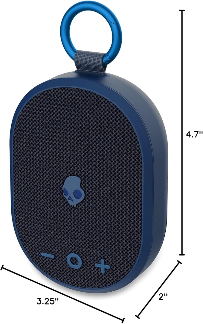 Skullcandy Kilo Wireless Bluetooth Speaker - IPX7 Waterproof Mini Bluetooth Speaker with 24 Hour Battery, Downward Firing Passive Radiator, and True Wireless Pairing - Perfect for Outdoor (Navy)