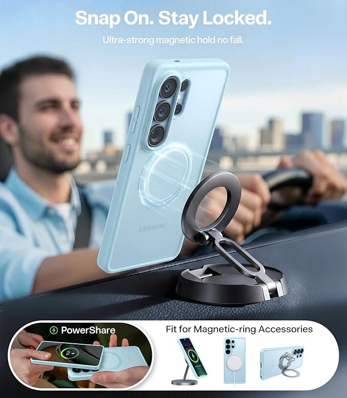 TORRAS Magnetic Shockproof for Samsung Galaxy S26 Ultra Case, Fit for MagSafe, 12FT Military Grade Protection, Translucent Slim Case for Samsung S26 Ultra Case Anti-Fingerprint Anti-Scratch, Blue