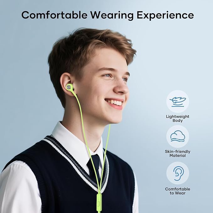 LWZCAM Wired Earbuds with Microphone 5 Pack, in-Ear Headphones with Heavy Bass, High Sound Quality Earphones Compatible with iPad, Laptop, MP3, Android Smartphones, Fits All 3.5mm Jack Device