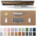 YSAGi Leather Desk Protector, Office Mat, Large Mouse Mat, Non-Slip PU Leather Blotter, Laptop Desk Pad, Waterproof Writing Pad for Office and Home (Bronze, 23.6" x 13.8")
