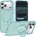 SKYLMW Compatible with iPhone 17 Pro Max Case with Invisible Magnetic O-Ring Stand Military-Grade Translucent Case for iPhone 17 ProMax 6.9" [Compatible with Mag-Safe][Great Grip Feeling], Blue