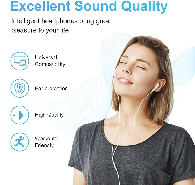 USB C Headphones 2 Pack，USB Type C Earbuds HiFi Stereo USB C Wired Earphones with Microphone Volume Control Compatible with Samsung Galaxy S23 S22 S21 Google Pixel 6 5 4XL/iPad Pro