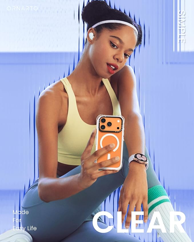 ORNARTO Air Case for iPhone 17 Pro Clear | Military-Grade Drop Protection | Camera Control Button | Compatible with MagSafe | Built-in Air Phone Cover - White