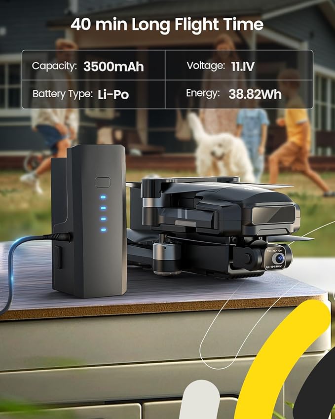 Holy Stone HS600 2-Axis Gimbal Drones with Camera for Adults 4K EIS, Integrated Remote ID, 20000 FT Range Transmission, GPS Drone with Brushless Motors, 4K/30FPS, Follow Me, Level 6 Wind Resistance