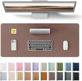 YSAGi Leather Desk Protector, Office Mat, Large Mouse Mat, Non-Slip PU Leather Blotter, Laptop Pad, Waterproof Writing Pad for Office and Home (Chocolate, 23.6" x 13.8")
