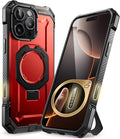 SUPCASE for iPhone 16 Pro Max Case with Camera Control Capture Button (Unicorn Beetle Grip), [Built-in Stand] [Compatible with MagSafe] Heavy Duty Magnetic Phone Case for iPhone 16 Pro Max, Ruddy