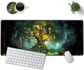 Large Mouse Pad, 31.5 x 11.8in Extended Gaming Mouse Pad with Stitched Edges, XXL Mousepad Protector Non Slip Rubber Base for Office and Home Writing Mat, Tree of Life Pattern Desk Mat