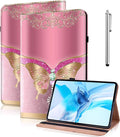 Case for iPad mini 7 2024 (A17 Pro) / Mini 6 2021, Mini 7th/6th Generation Case 8.3 inch, Multi-Angle Viewing Premium PU Leather Cover with Card Slot - Pink Butterfly