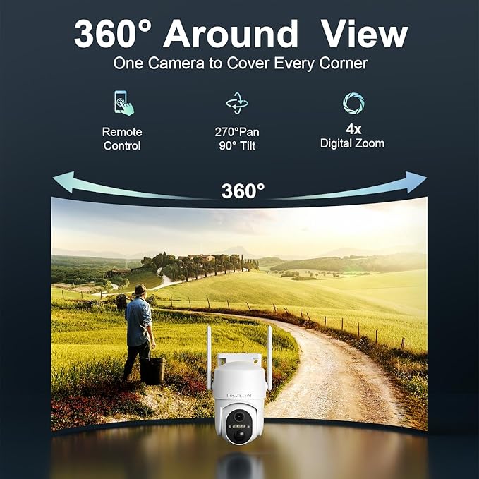 4G LTE Cellular Solar Security Camera Wireless Outdoor, No WiFi Security Camera, Off Grid 2K Color Night Vision ,Built-in SIM Card with Free Cloud Storage(Need Apply) for Barn Farm Jobsite (2 PCS)