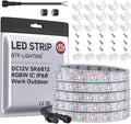 BTF-LIGHTING SK6812(Similar WS2812B) RGBW RGB+Cool White(6000K) Individually Addressable DC12V 16.4FT 60LED/m 4 Colors in 1 Light Dream LED Strip IP68 White PCB(No Adapter or Controller)