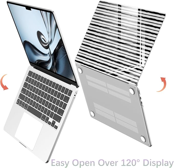 Compatible with MacBook Air 13 inch Case M1 A2337 A2179 A1932 2022 2021 2020 2019 Release, Cute Black Stripe Protective Hard Shell Clear Cover for MacBook Air 13.3 inch