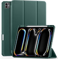 Compatible with iPad Pro 13 Inch Case M5 2025/ M4 2024, Soft TPU Back Cover for iPad 13 Pro Case, with Pencil Pro & (USB-C) Holder, Trifold Stand, Auto Wake/Sleep, Pine Green