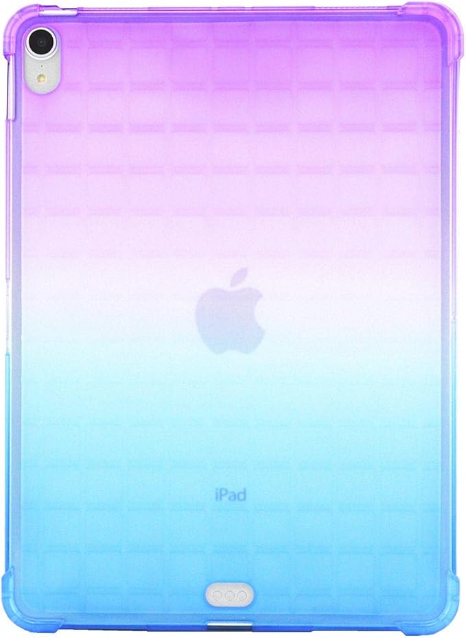 Case for iPad Air 11" M2 (2024) & iPad Pro 11 inch 4th/3rd/2nd/1st Gen (2022/2021/2020/2018) & iPad Air 5th/4th Gen 10.9" (2022/2020) Translucent Frosted Clear TPU Back Cover, Purple & Blue