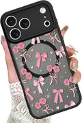 KANGHAR Case Compatible with iPhone 17 Pro Max Bows Bouquet Pattern [Compatible with Magsafe] Cute Flowers Florals Protective Magnetic Case for Girls Women Men