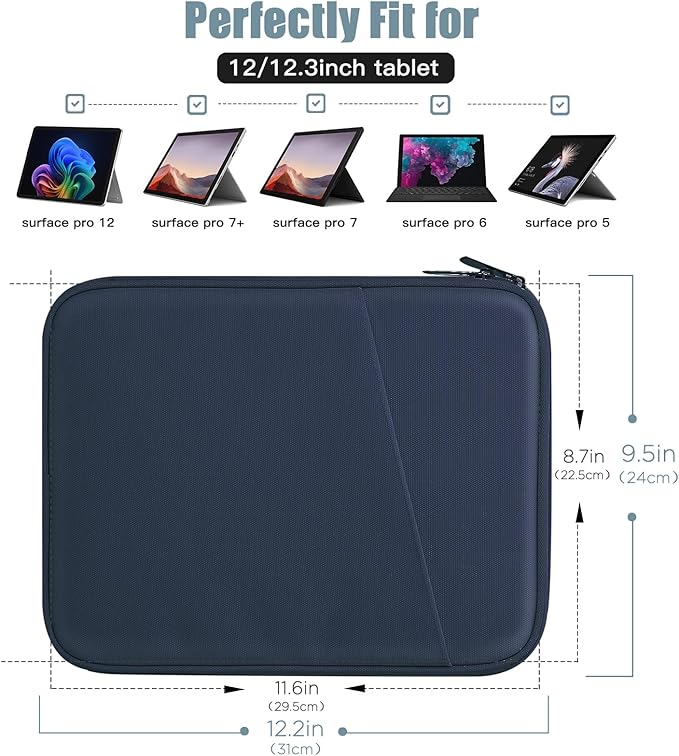 TiMOVO 9-11" Tablet Sleeve Bag for iPad 11-inch A16 2025, iPad 10.9"/10.2"| Air 11 Inch/5th/4th Gen. 10.9", Galaxy Tab A9+/A11Plus 11", Protective Bag with Pocket, Indigo