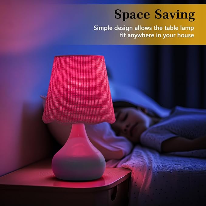 Cordless Table Lamp Rechargeable, Light Blue Mini Cute Table Lamp for Nightstand, Battery Operated Small Table Lamp for Small Spaces for Kitchen Counter, Bookshelf, Bedside, Bedroom, Living Room