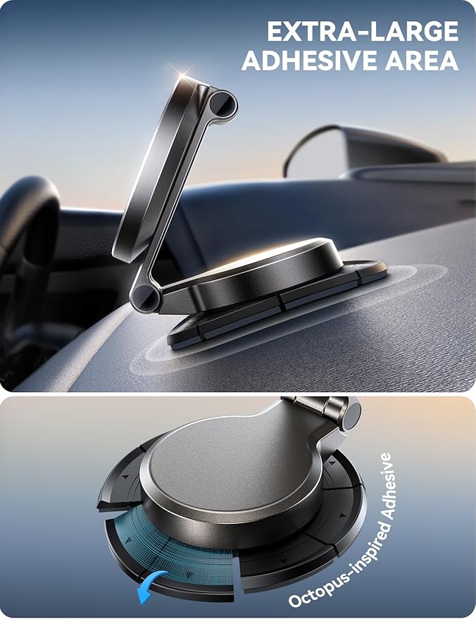 JOYROOM All-Metal MagSafe Car Mount Charger, 15W Mini Magsafe Car Charger for Dashboard, Wireless Car Charger for iPhone 17 Pro Max Plus/iPhone 16 15 14 13 12 Pro Max Plus, Dark Blue