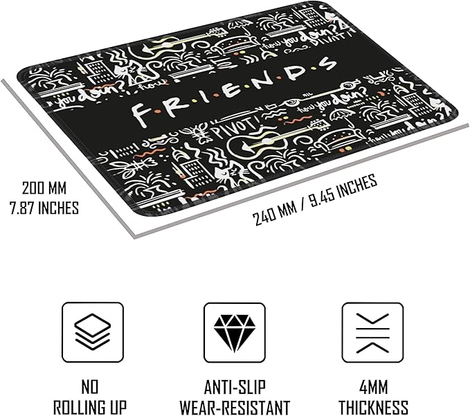 Friends Merchandise Mouse Pad for Desk, Computer or Gaming Mousepad, Friends Merch Mouse Mat, Funny Friends Gifts for Coworkers, Friends, Families or Friends TV Show Fans