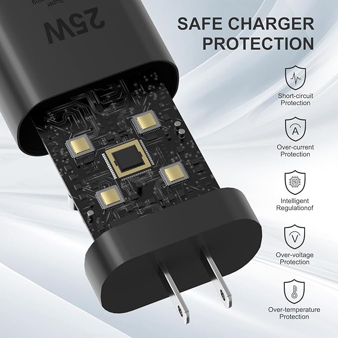 Samsung USB C Charger Block 25W PD Super Fast Charger Type C Wall Plug Adapter Quick Charging for Samsung Galaxy S26/S25/S24/S23/S22/S21/S20/Z Fold 3/4/5/Note20