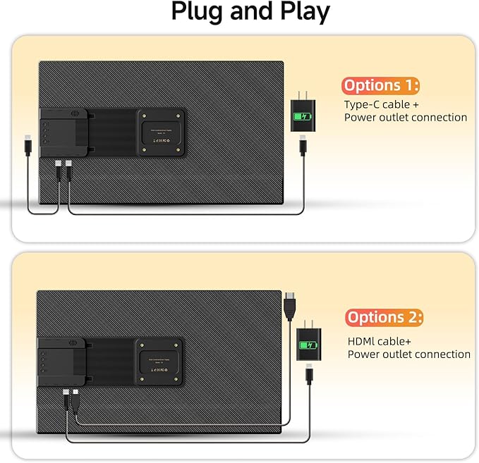 23.8" 2.5K 180Hz Portable Monitor - QHD Laptop Screen Extender 112% sRGB Wide Color HDR HDMI USB C Travel External Display with Stand Gaming Monitor for Computer PC Phone Game Console