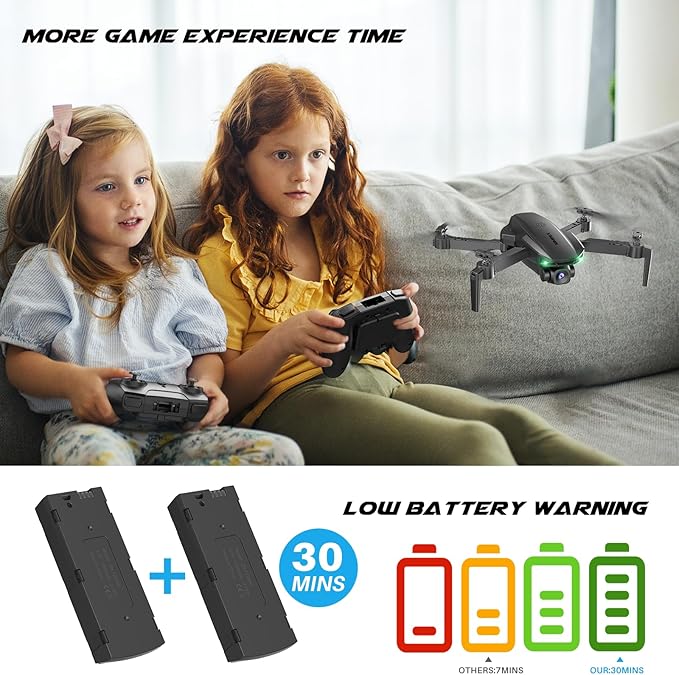 SIMREX Drone With Camera for Kids Beginner & Adults – Foldable RC Quadcopter with Altitude Hold, Optical Flow Positioning , Indoor Mini Drone with One Key Start, Headless Mode, 3D Flip, Gift for Boys & Girls & Teenagers