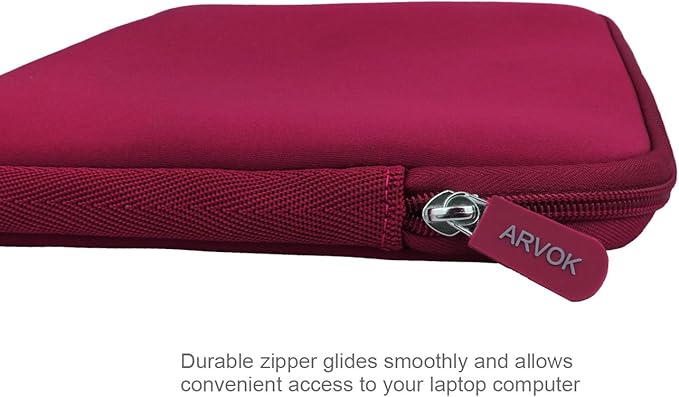 Arvok 13 13.3 14 Inch Laptop Sleeve Case for MacBook Pro/MacBook Air 13-14 inch, Water-Resistant Notebook Chromebook Computer Pouch, Carrying Bag Cover for HP/Dell/Lenovo/Asus/Acer, Wine Red