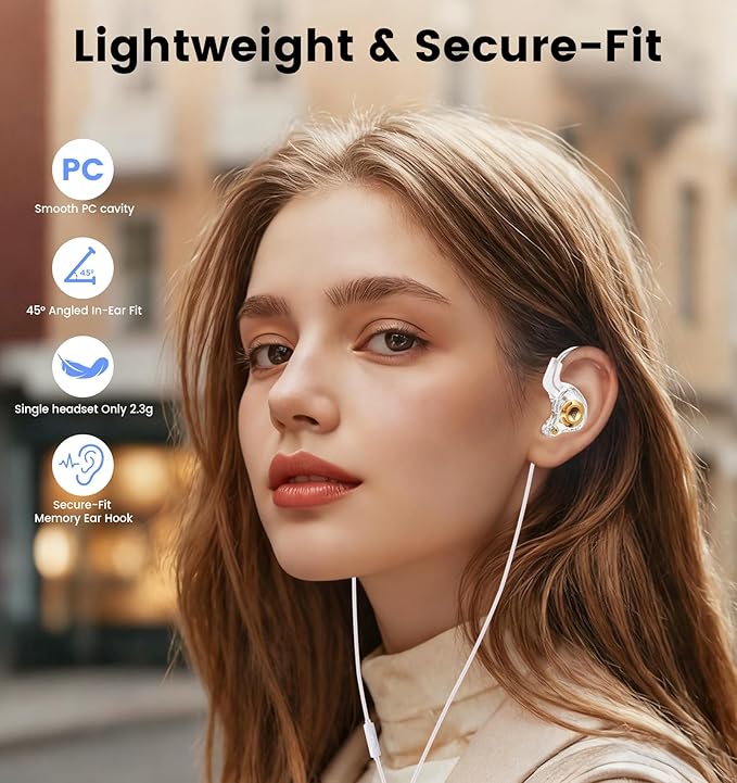 Wired Gaming Headphones IEM Earphones with 1DD，QKZ Ak6 SRS in Ear Monitor, HiFi Earbuds, Crystal Clear Hi-Res Sound with Microphone&New 11mm Dynamic Driver for Gaming,Video Musicians, Singers