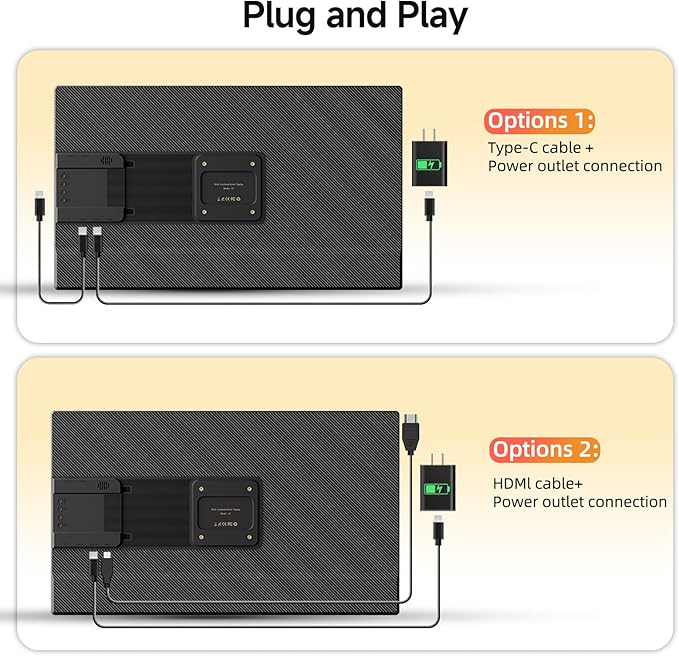 23.8" Large Portable Monitor - 1080P FHD 100Hz IPS HDR Second Screen, HDMI/USB-C Gaming Monitor with Magnetic Stand(Height-Adjustable & Rotatable), Speakers, VESA Mount Display for Laptop/MacBook/PC