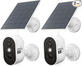 aosu 2K Solar Security Cameras Wireless Outdoor, Solar Outdoor Camera for Home Security, WiFi Camera with Color Night Vision, PIR Human Detection, 2-Way Talk, IP66 Waterproof (2 Pack)