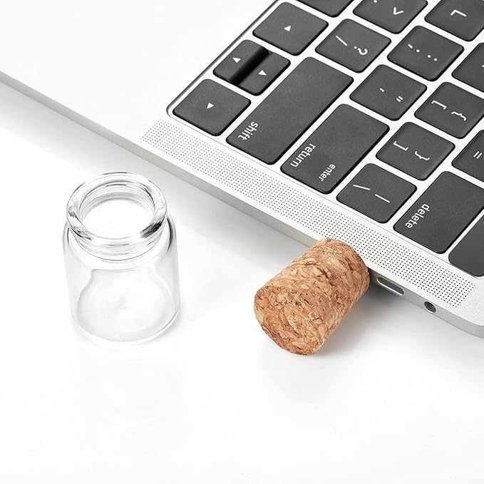 USB Flash Drive, 32GB Wooden USB2.0 High Speed USB Thumb Drives Memory Stick Pen Date Storage Stick Pendrive (Drift Bottle)