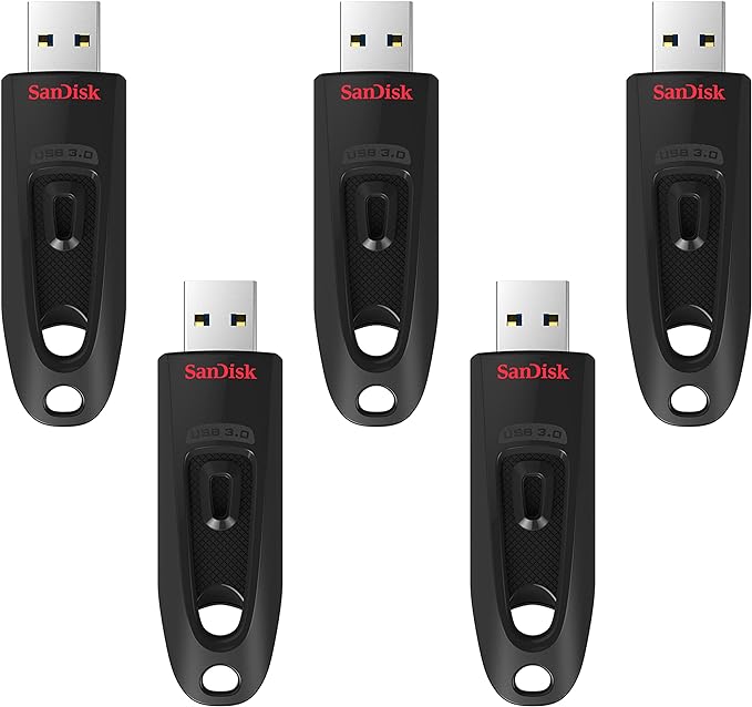 SANDISK 128GB 5-Pack Ultra USB 3.0 Flash Drive (5x128GB) - SDCZ48-128G-B5CT, Black