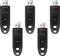 SANDISK 128GB 5-Pack Ultra USB 3.0 Flash Drive (5x128GB) - SDCZ48-128G-B5CT, Black