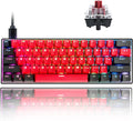 Guffercty kred Sk61 60% Mechanical Keyboard Linear Red Switch Hot Swappable 60 Percent RGB Wired Gaming Keyboard with Backlit PBT Keycaps Type-C for Win/PC/Mac (Gateron Optical Red, Milan)