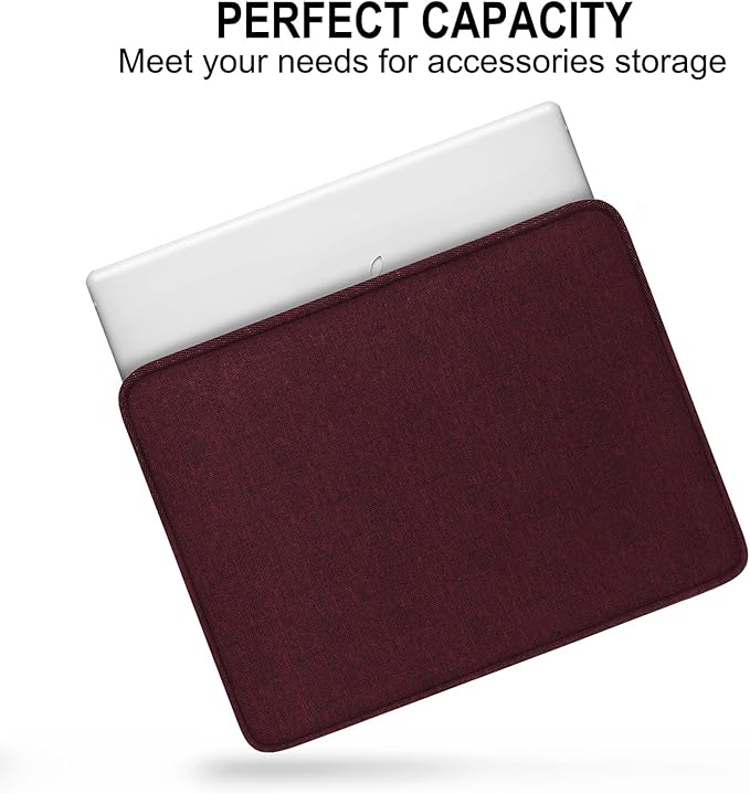 Laptop Sleeve 14 Inch, Shockproof Protective Traveling Computer Cover, Water Resistant Portable Laptop Case Compatible for Lenovo, HP, Dell, Asus, MacBook Air/Pro, Wine Red