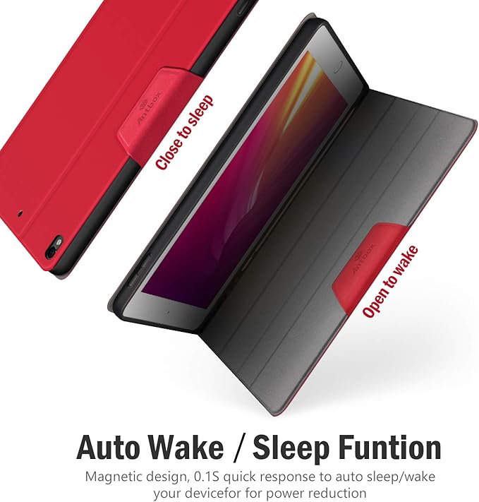 Antbox Case for iPad Pro 10.5 / iPad Air 3 with Built-in Pencil Holder Auto Sleep/Wake Function PU Leather Smart Cover for iPad Air 3 10.5 Inch 2019/iPad Pro 10.5 2017 (Red)