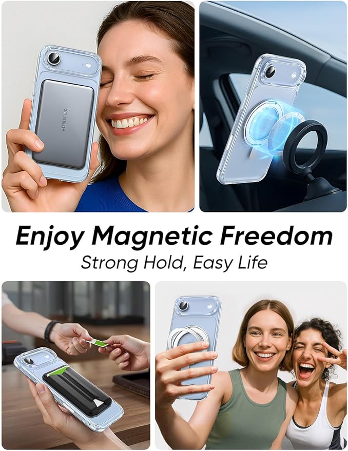 MAGIC JOHN for iPhone 17 Air Case [Camera Control Button] [Compatible with MagSafe] Scratch-Resistant Cover, Military-Grade ShockAirof, Magnetic Phone Case for iPhone 17 Air, Clear