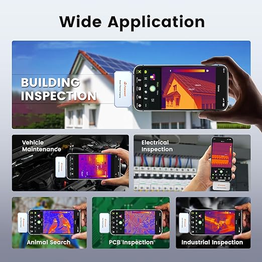 RT100 Thermal Camera for iPhone Series & iPads, 512 x 384 Super Resolution, 256 x 192 IR Resolution Infrared Camera, 25Hz Thermal Imaging Camera with -4°F~1022°F Temp Range, Temperature Alarm