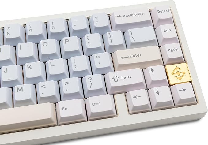 KEEBMONKEY WOBKEY Zen 65 65% Quick Release Wireless Mechanical Keyboard with RGB, CNC Aluminum Case, Hot-Swappable, VIA Support, BT/2.4G/USB-C Gaming Keyboard for Mac/Windows (Ultra White Gold)