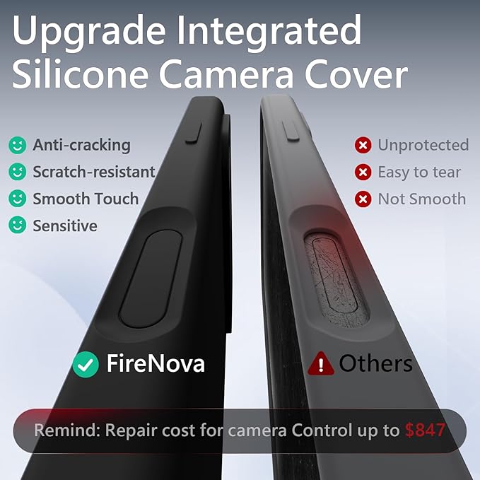 FireNova Magnetic for iPhone 17 Pro Case, Compatible with MagSafe, [Integrated Silicone Camera Control Button] [Camera Protection] Anti-Scratch Microfiber Lining Phone Case, 6.3", Black