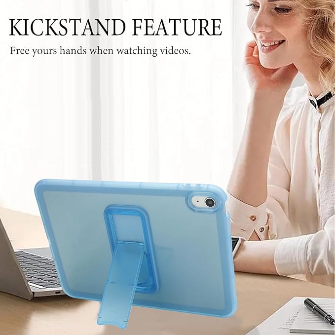Slim Case for iPad (A16) 11th Generation 11 Inch 2025 / iPad 10th Generation 10.9 Inch 2022, Built-in Kickstand Non-Slip Shockproof Rugged Protective for iPad 11th 10th Gen, Blue