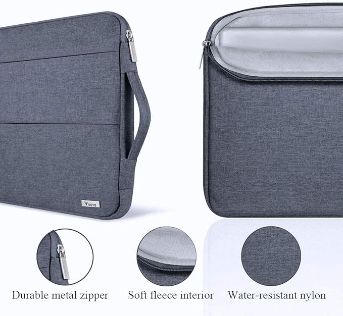 Voova 15.6 16 Inch Laptop Sleeve Case Compatible with MacBook Pro 16 M1/M2/M3/M4 Max 2019-2025, 15.6-16” Hp Lenovo Acer Asus, Waterproof Slim Computer Bag Cover with Handle, Dark Grey