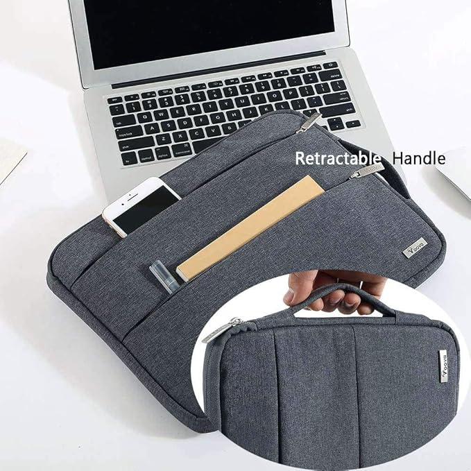 Voova Laptop Sleeve Carrying Case 15.6 16 Inch,Slim Computer Cover Bag Compatible with MacBook Pro 15/16, Dell xps 15,15-16 Inch HP Dell Asus Acer Laptop, Dark Grey
